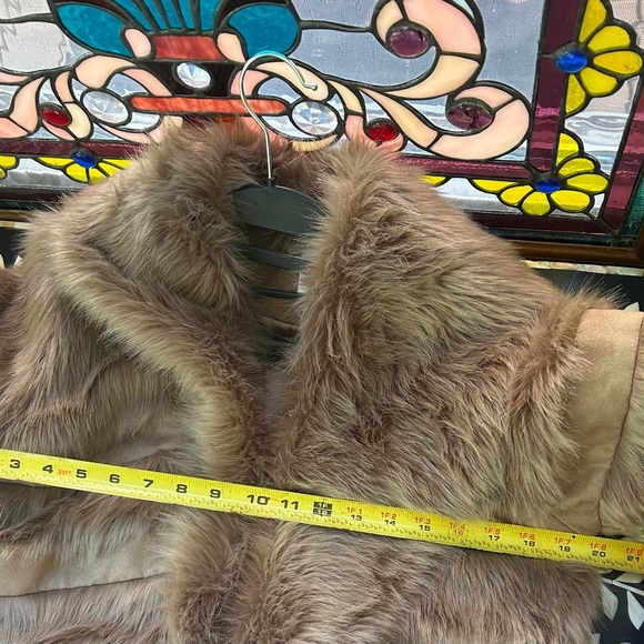 Chico’s Faux Fur & Suede Bolero Jacket Brown Boho Luxe Quiet Luxury Size 1 US 8 - Picture 9 of 9